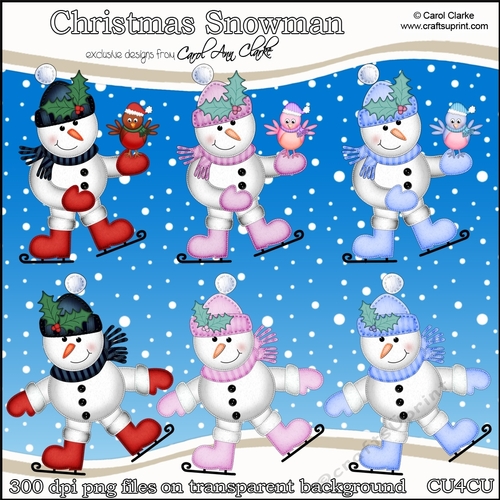 Christmas Snowman - CU4CU Digital Clip Art Set