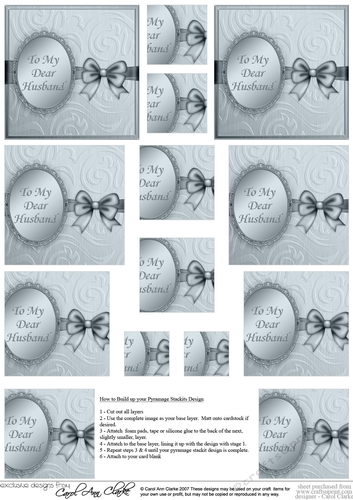 To my Dear Husband - Elegant Metallic Greeting - Pyramage sheet