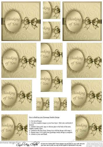 Thinking of You - Elegant Metallic Greeting - Pyramage sheet