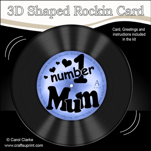 3D Shaped Rocking Card Kit - On the Record - Number 1 MUM