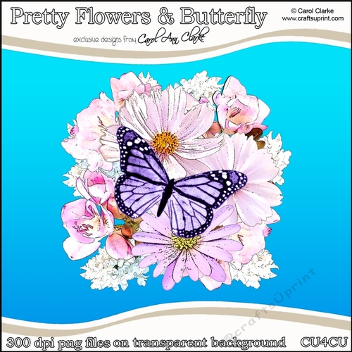 Pretty Flowers & Butterfly - CU4CU Digital Clip Art Set