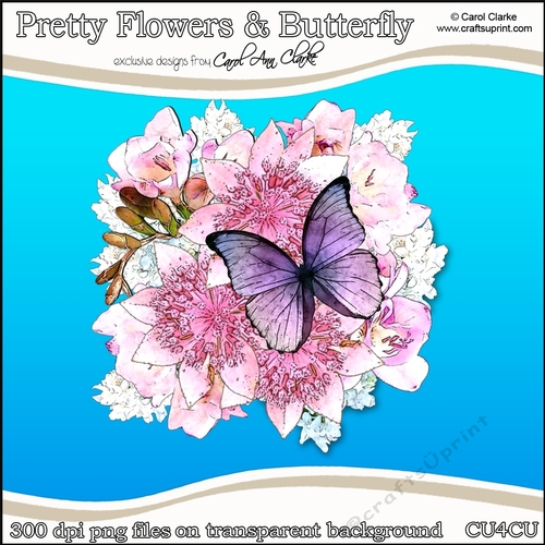 Pretty Flowers & Butterfly - CU4CU Digital Clip Art Set