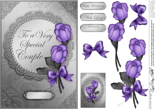 To a Very Special Couple - A5 Quick Card with 3d Decoupage