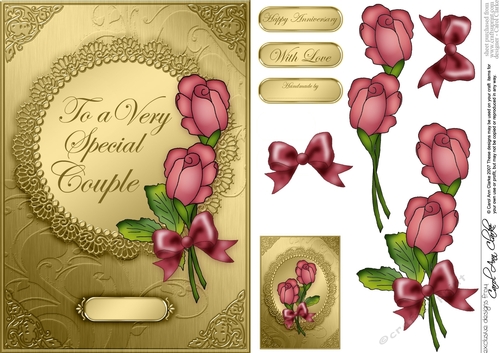 To a Very Special Couple - A5 Quick Card with 3d Decoupage