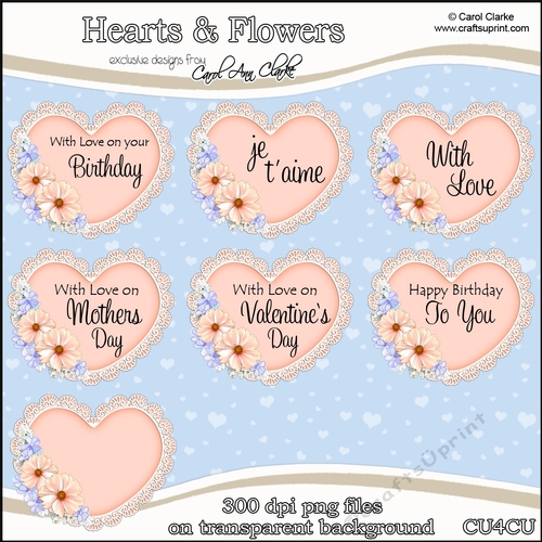 Hearts & Flowers - CU4CU Digital Clip Art Set