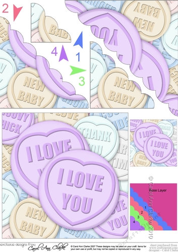 I Love You Sweet Heart - Scalloped Corner Stacker