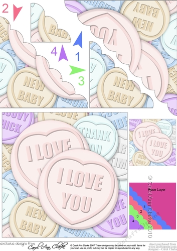 I Love You Sweet Heart - Scalloped Corner Stacker