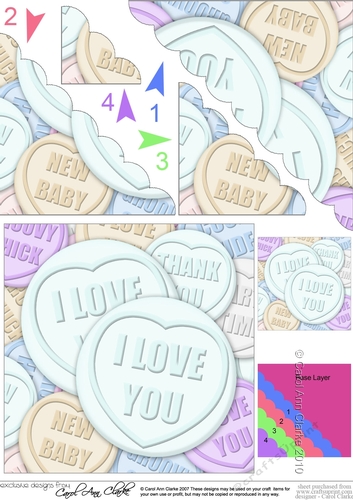 I Love You Sweet Heart - Scalloped Corner Stacker