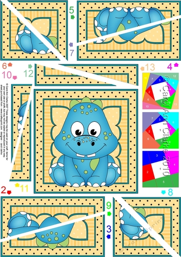 Cute Little Dinosaur Twisted Spiral Side Stacker