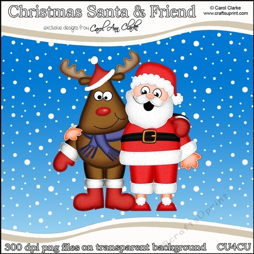 Christmas Santa & Rudolph - CU4CU Digital Clip Art Set