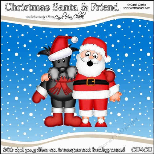 Christmas Santa & Scottie Dog - CU4CU Digital Clip Art Set