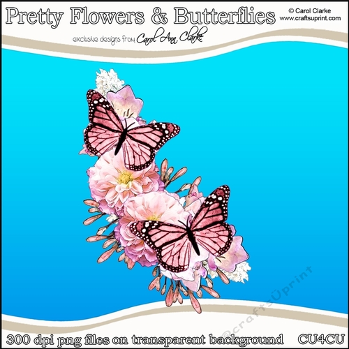 Pretty Flowers & Butterflies - CU4CU Digital Clip Art Set