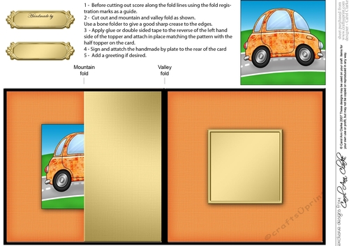 Funky Graffiti Car - No-Hole Fold Back Card