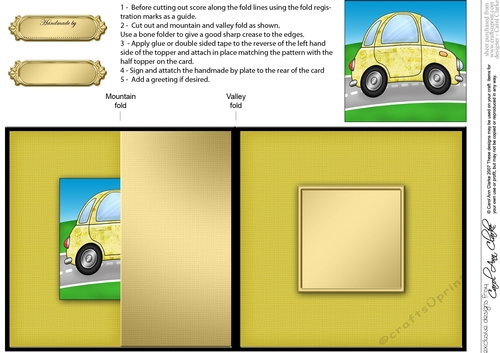 Funky Graffiti Car - No-Hole Fold Back Card