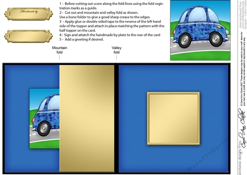 Funky Graffiti Car - No-Hole Fold Back Card