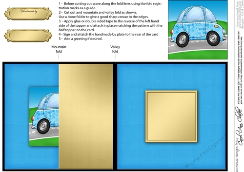 Funky Graffiti Car - No-Hole Fold Back Card