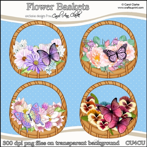 Flower Baskets- CU4CU Digital Clip Art Set