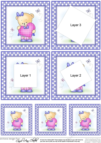 Hunney Bear Rosie has a Heart - Twisted Tunnel Topper