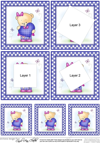 Hunney Bear Rosie has a Heart - Twisted Tunnel Topper