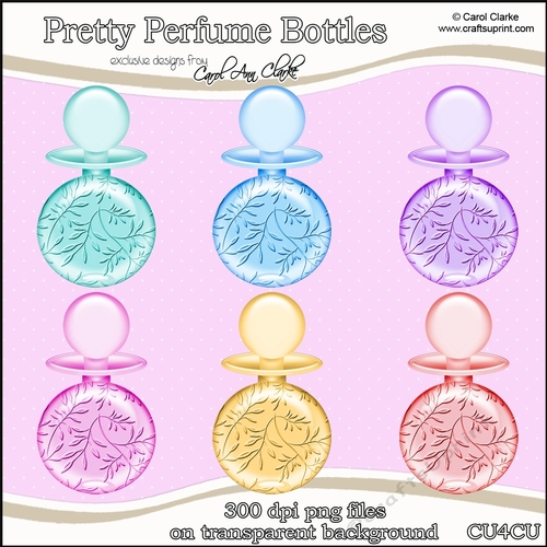 Pretty Perfume Bottles - CU4CU Digital Clip Art Set