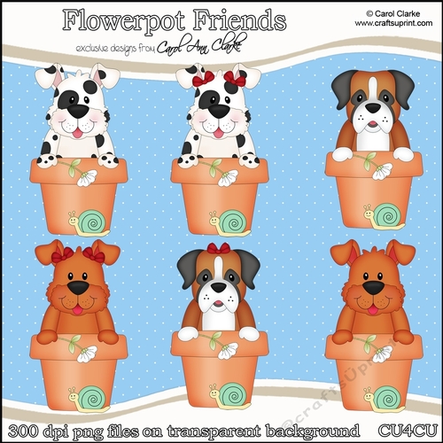 Cute Flowerpot Friends - CU4CU Digital Clip Art Set