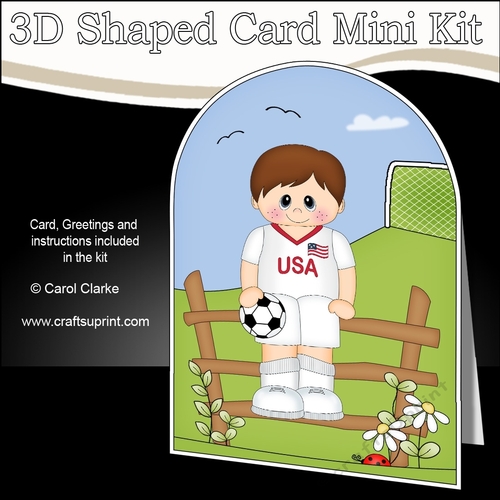 3D Shaped Card Kit - Little Footballer Plays for USA