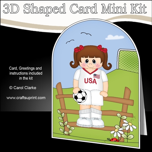 3D Shaped Card Kit - Little Footballer Plays for USA
