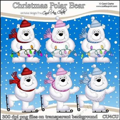 Christmas Polar bears - CU4CU Digital Clip Art Set