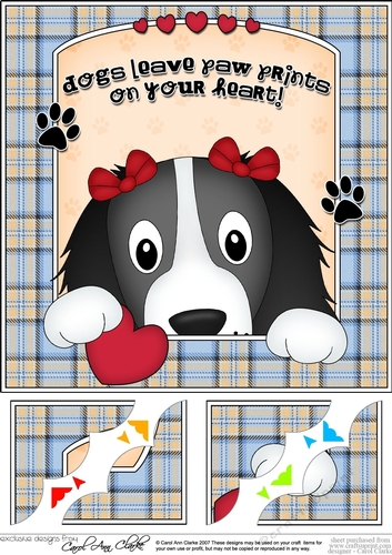8 x 8 Scalloped Corner Topper - Dogs Leave Paw Prints - Springer Spaniel