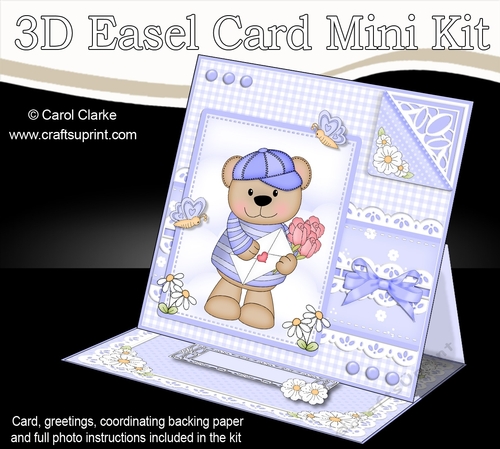 3D Easel Card Mini Kit - Cute Little Austin Bear