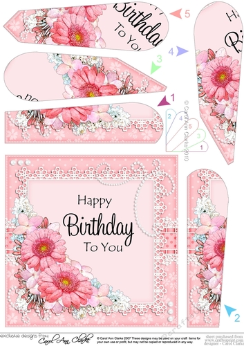 A Touch of Elegance Flowers, Pearls and Lace Fan Pyramage Topper