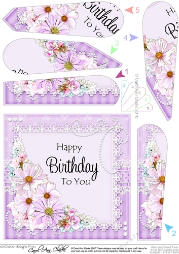 A Touch of Elegance Flowers, Pearls and Lace Fan Pyramage Topper