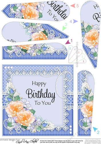 A Touch of Elegance Flowers, Pearls and Lace Fan Pyramage Topper