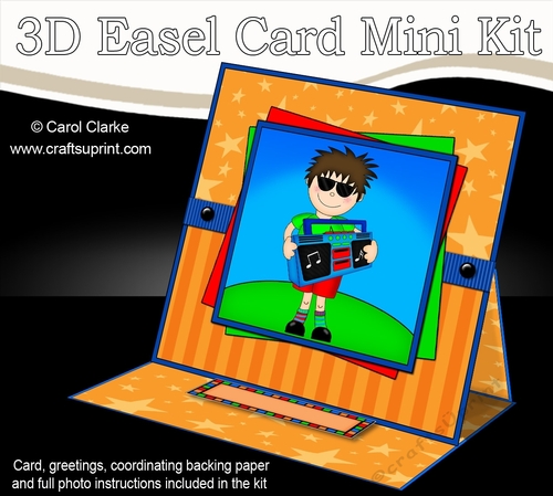 3D Easel Card Mini Kit - Cute Boyz - Rock Star Jaz