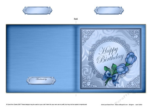 Roses and Metallic lace - Cut and Fold Card 