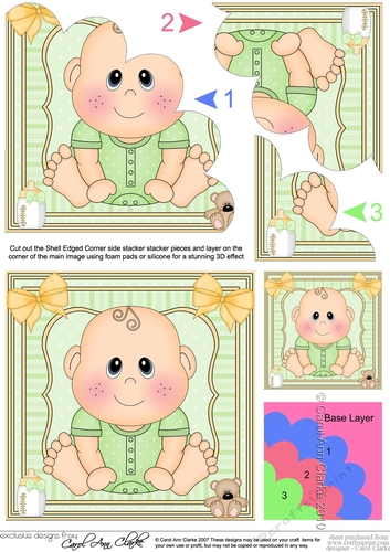 Cute New Baby Shell Edged Corner Side Stacker