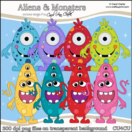 Aliens & Monsters - CU4CU Digital Clip Art Set