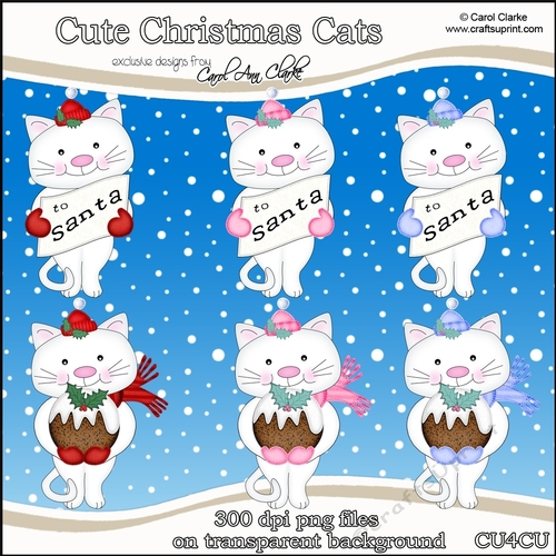 Cute Christmas Cats - CU4CU Digital Clip Art Set