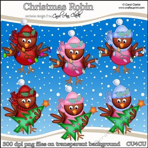 Christmas Robin - CU4CU Digital Clip Art Set