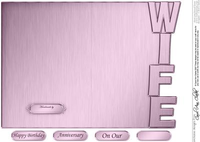 5 x 7 Elegant Metallic Wife Shaped Card
