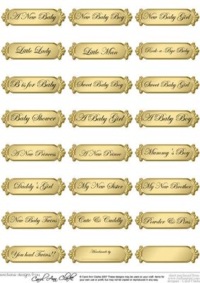 Metallic Baby Greetings Text Plates