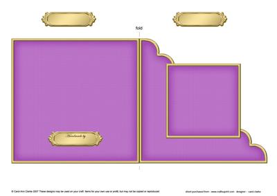 Square Cut and Fold Corner Card Plain Card Base