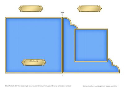 Square Cut and Fold Corner Card Plain Card Base