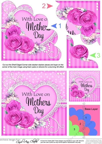 Mothers Day Flowers, Lace & Pearls Shell Edged Corner Side Stacker