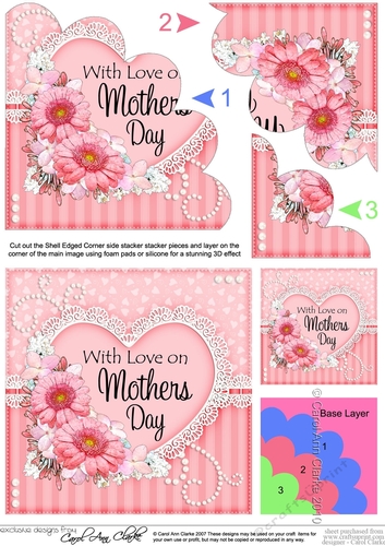 Mothers Day Flowers, Lace & Pearls Shell Edged Corner Side Stacker