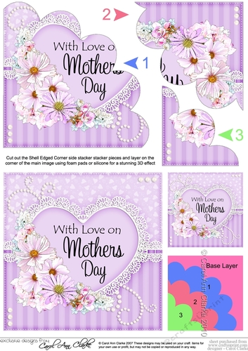 Mothers Day Flowers, Lace & Pearls Shell Edged Corner Side Stacker