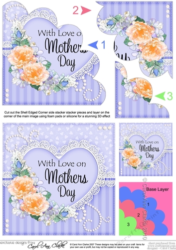 Mothers Day Flowers, Lace & Pearls Shell Edged Corner Side Stacker