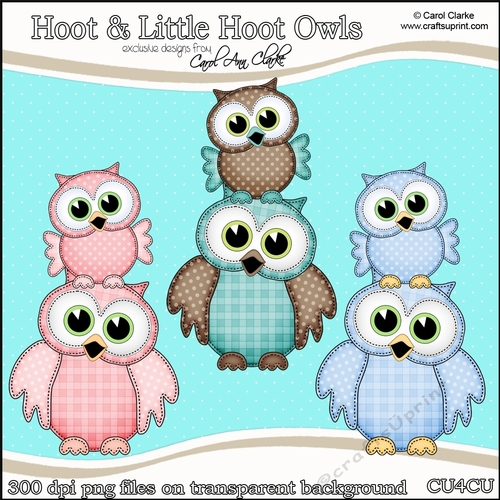 Hoot & Little Hoot Owls - CU4CU Digital Clip Art Set