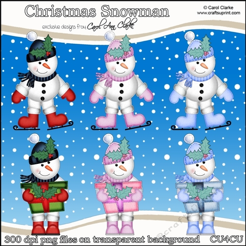 Christmas Snowman - CU4CU Digital Clip Art Set