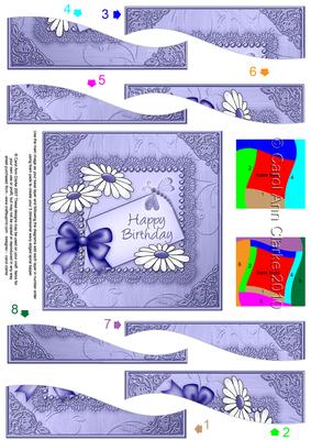 Daisies on Metallic Lace Quick Card Wavy Spiral Side Stacker